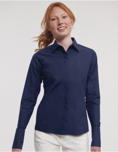 RUS-0R960F0-Ladies' Long Sleeve Fitted Ultimate Stretch Shirt